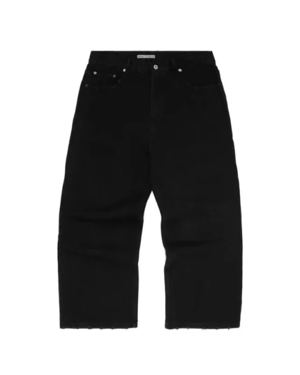 Washed Denim Jeans Black BAGGY