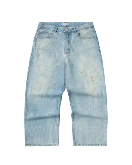 Washed Denim Jeans Mud Wash Baggy