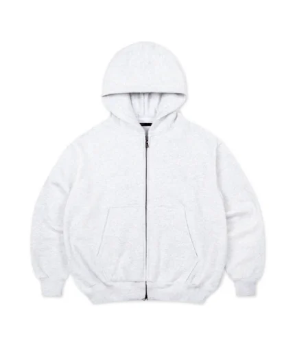 Blank Zip Up Heather White