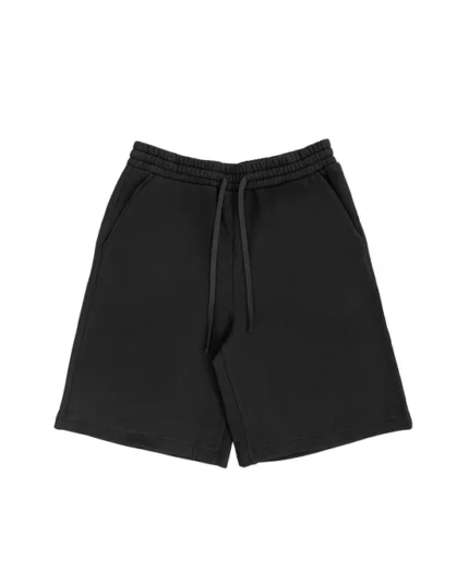 Blank Fleece Shorts Black Long Inseam